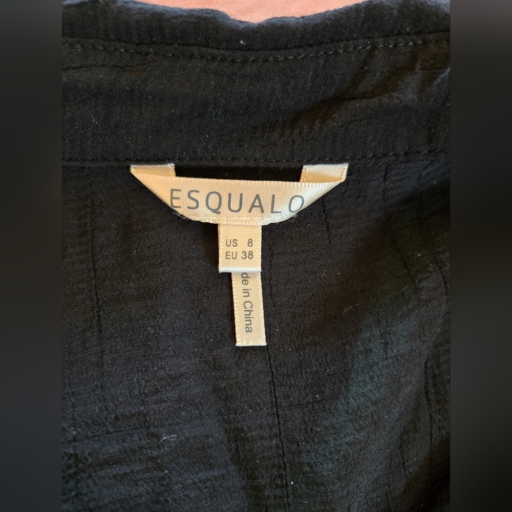 ESQUALO | Elegant Black Button-Down Blouse, Size 8 - Picture 7 of 10